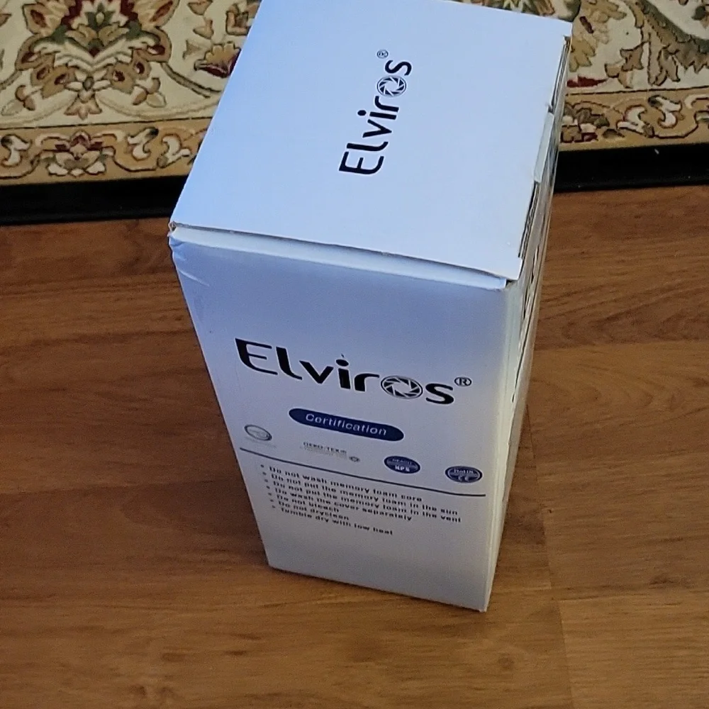 Elviros Memory Foam Cervical Pillow Queen ergonomic contour pain relief Grey New